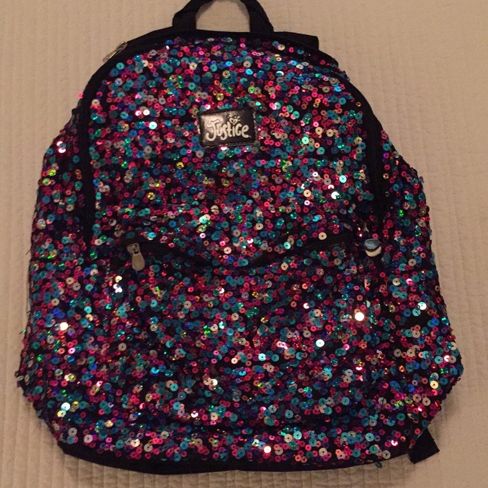 justice Sequin bling backpack.
